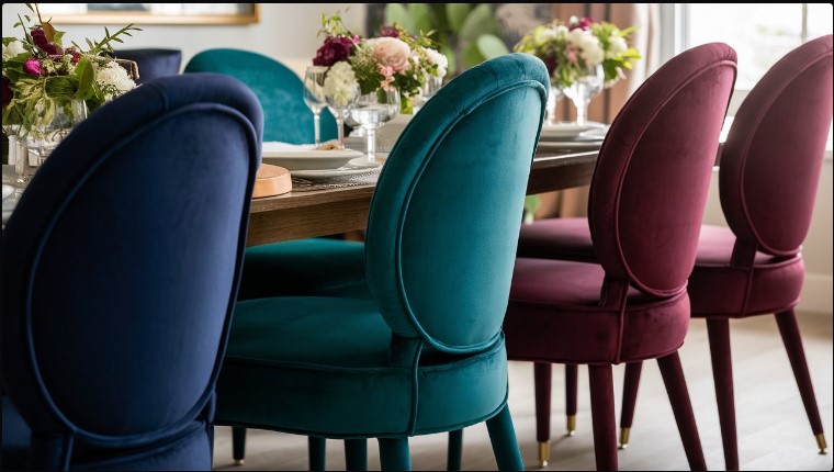 Velvet Upholstered Dining Chairs