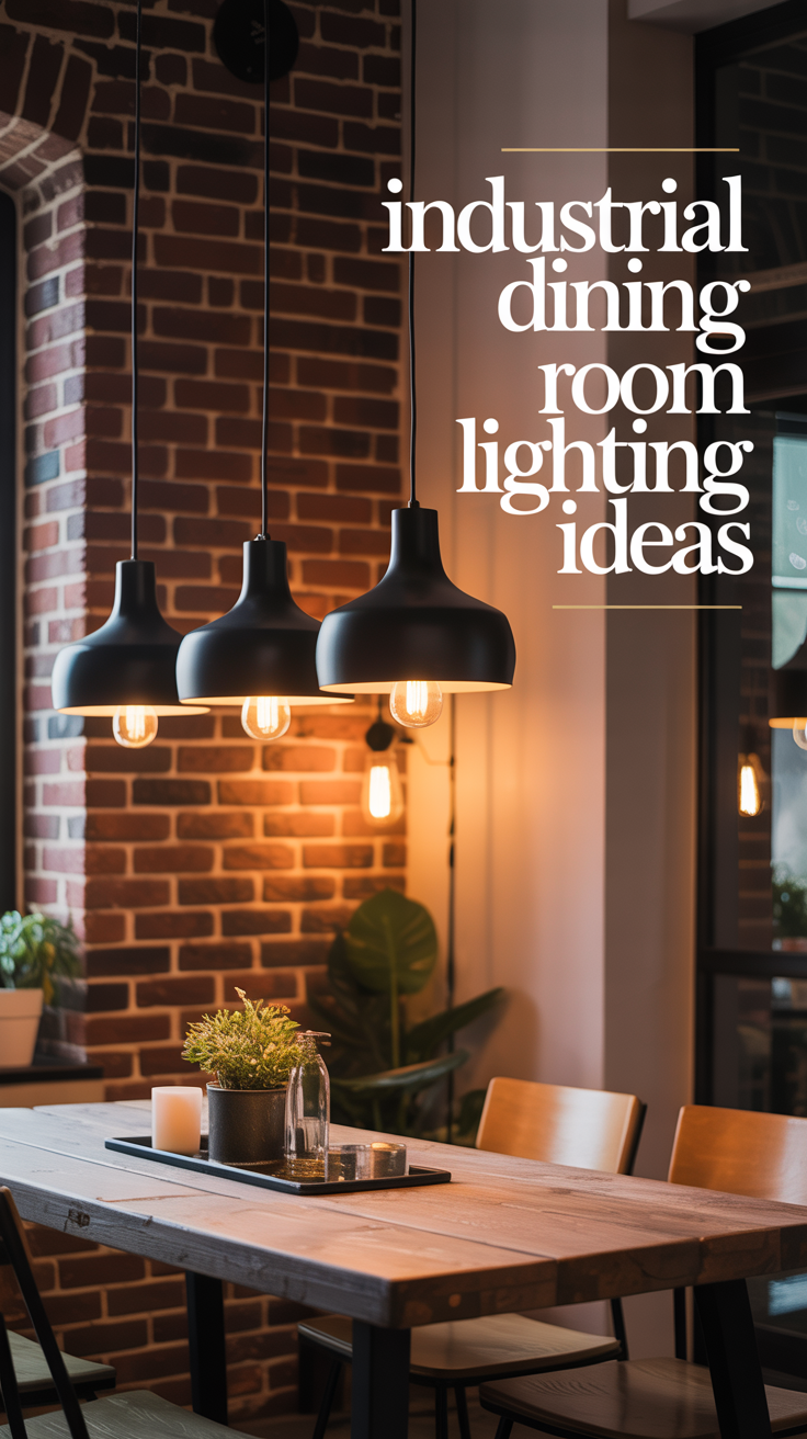 Illustration of Industrial Dining Room Lighting Fixtures