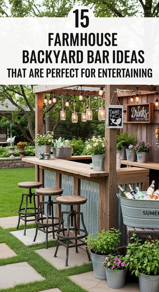 15 Farmhouse Backyard Bar Ideas That Are Perfect for Entertaining