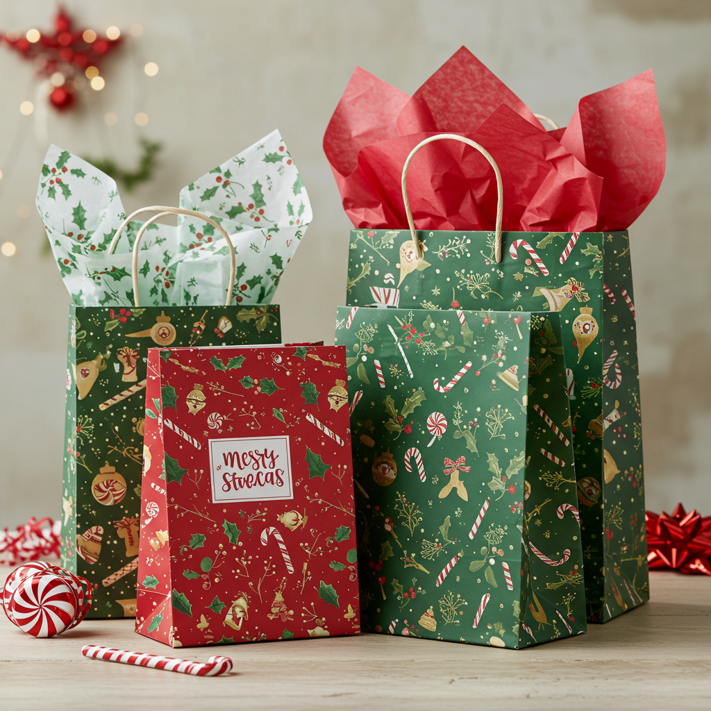 Classic Red and Green Gift Bags