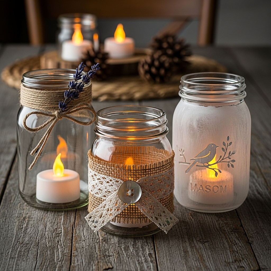 DIY Mason Jar Candle Holders