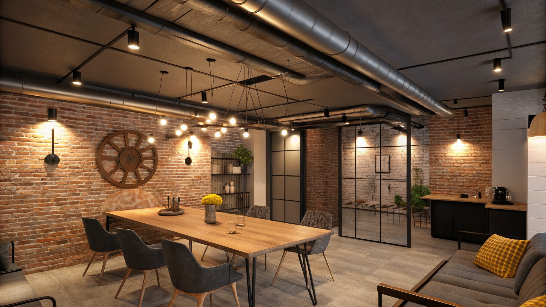 Industrial Dining Room Lighting Ideas
