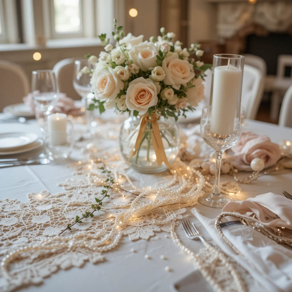 Lace and Pearls Decoration Elements