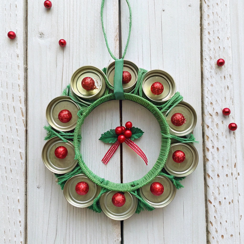 Mason Jar Lid Wreath Ornaments