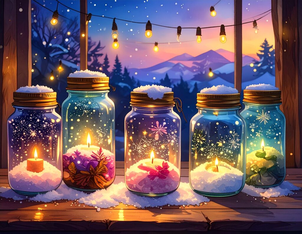 Mason Jar Snow Globes and Candle Holders
