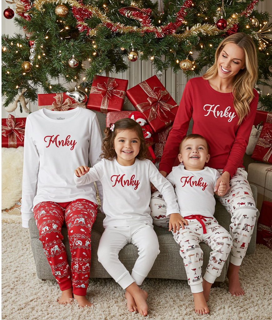 Matching Family Pajamas with a Modern Twist