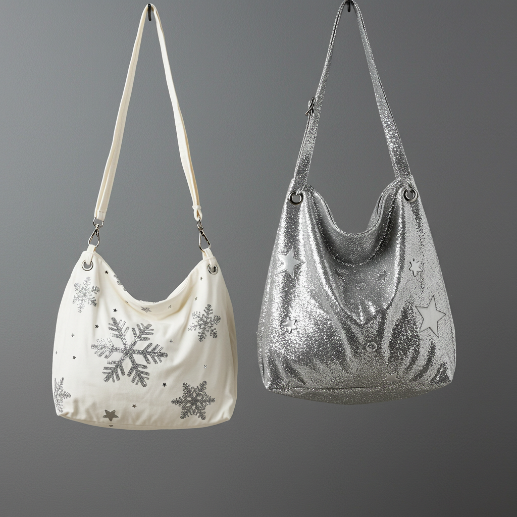 Minimalist White and Silver Bags