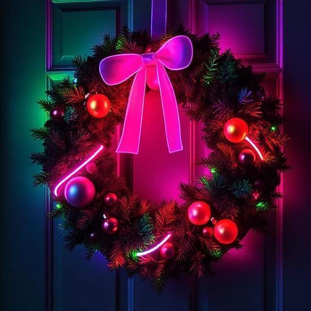 Neon Holiday Wreaths