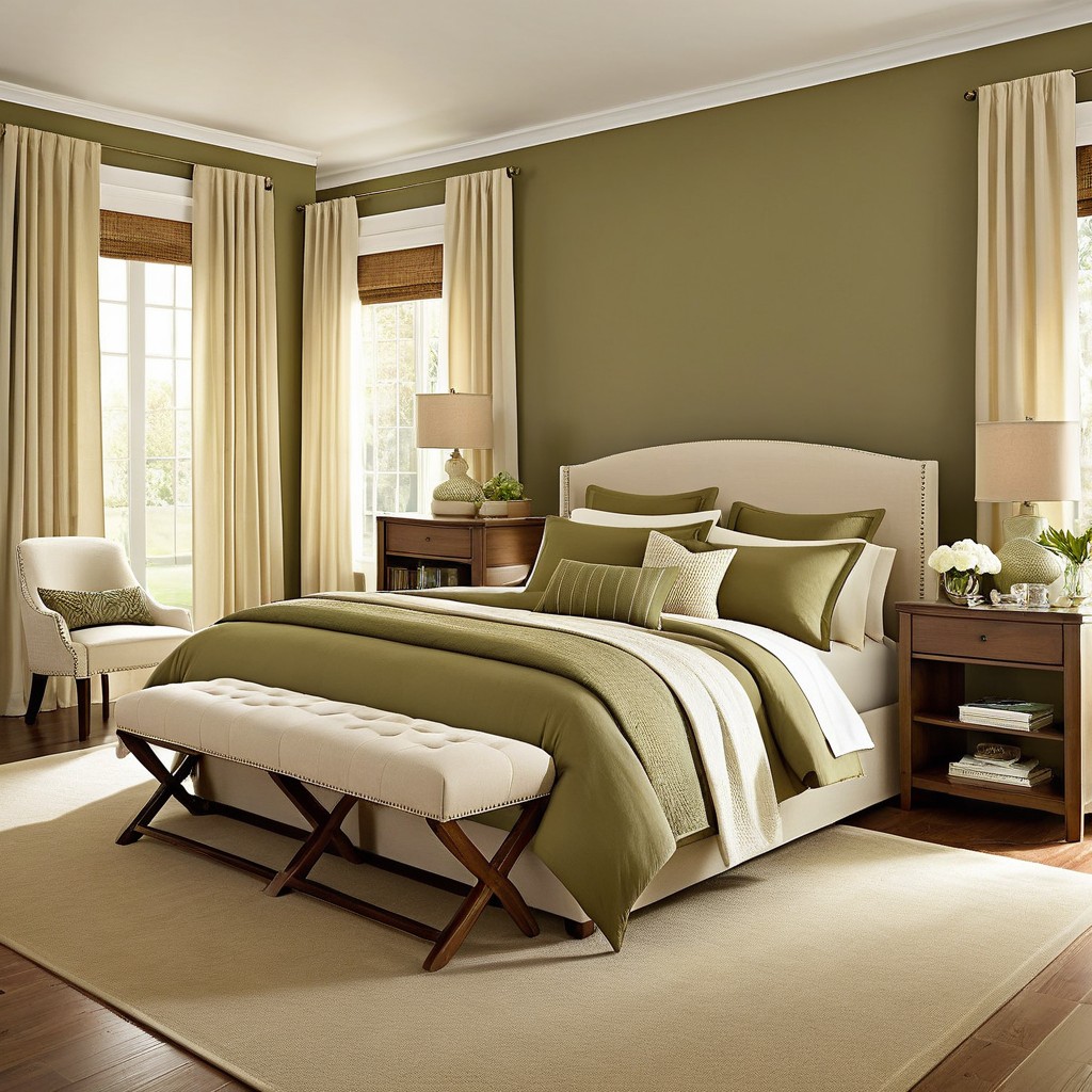Olive Green and Beige