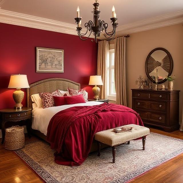 Rich Burgundy and Beige