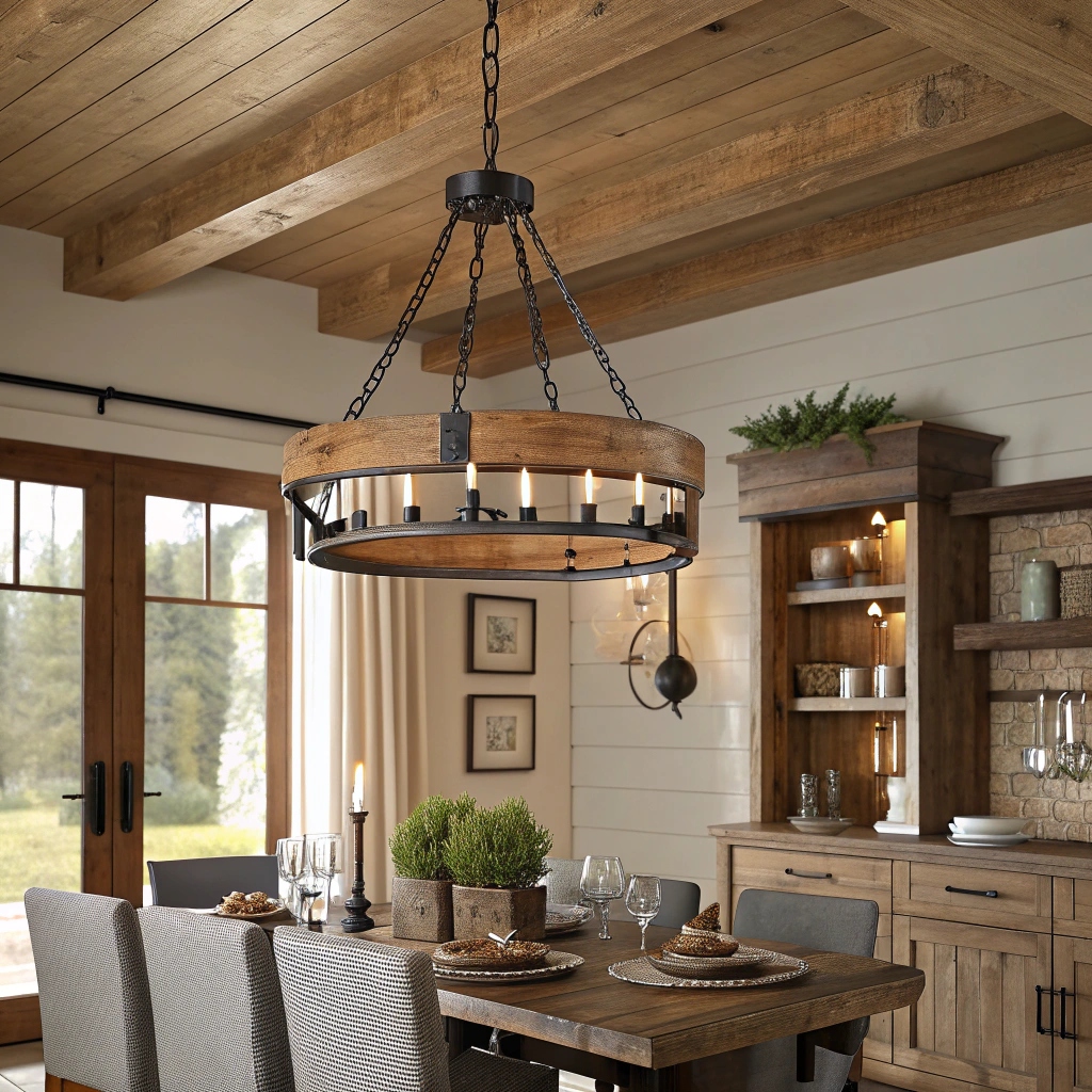 Rustic Wood and Metal Lights