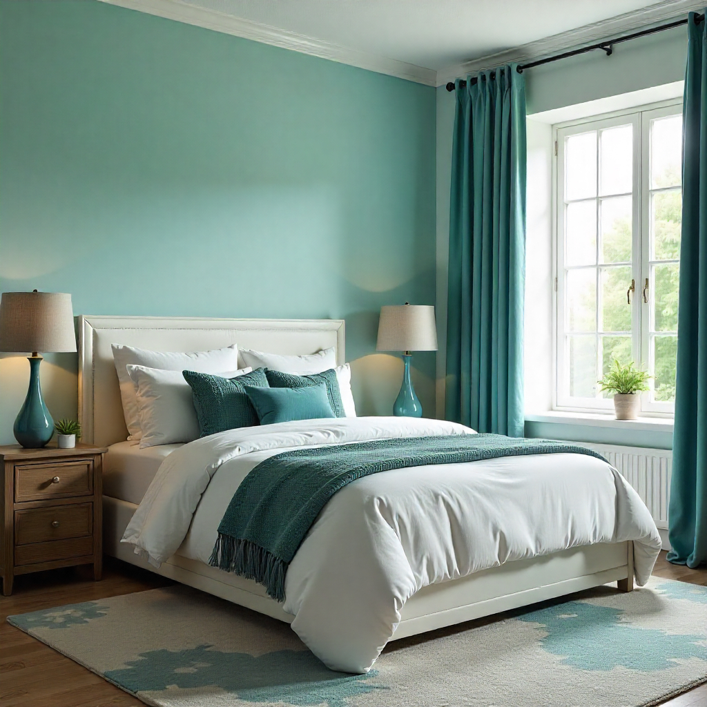 Teal and White