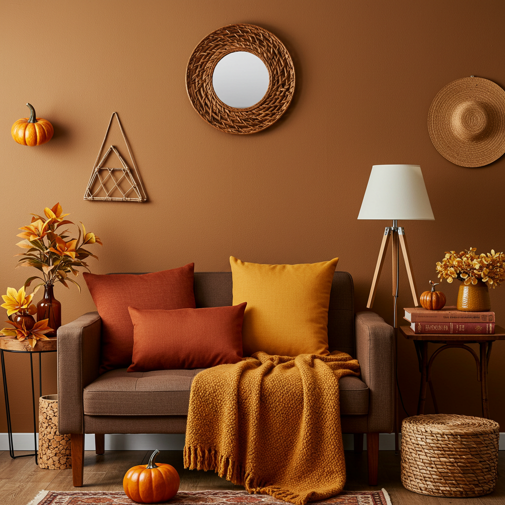Warm, Earthy Tones on Walls and Accessories