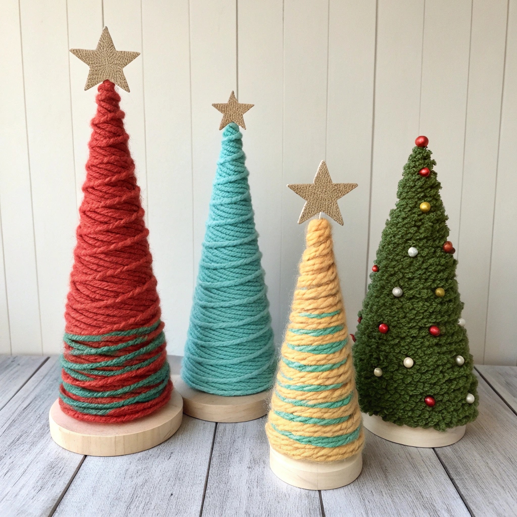 Yarn Trees Ornaments