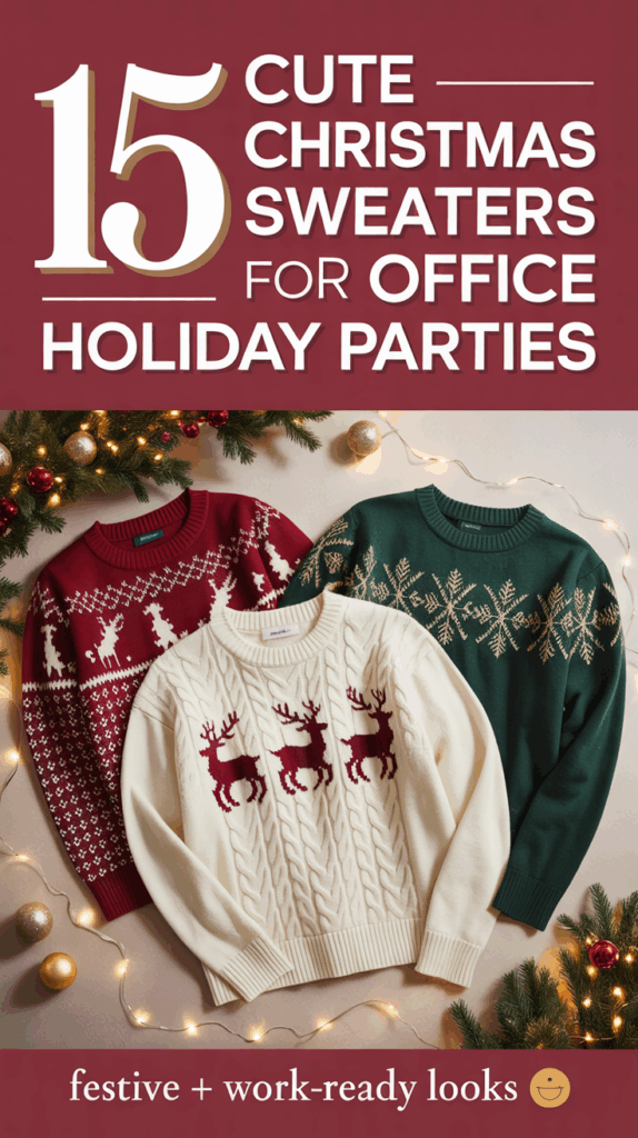 15 Cute Christmas Sweaters for Office Holiday Parties You’ll Actually Want to