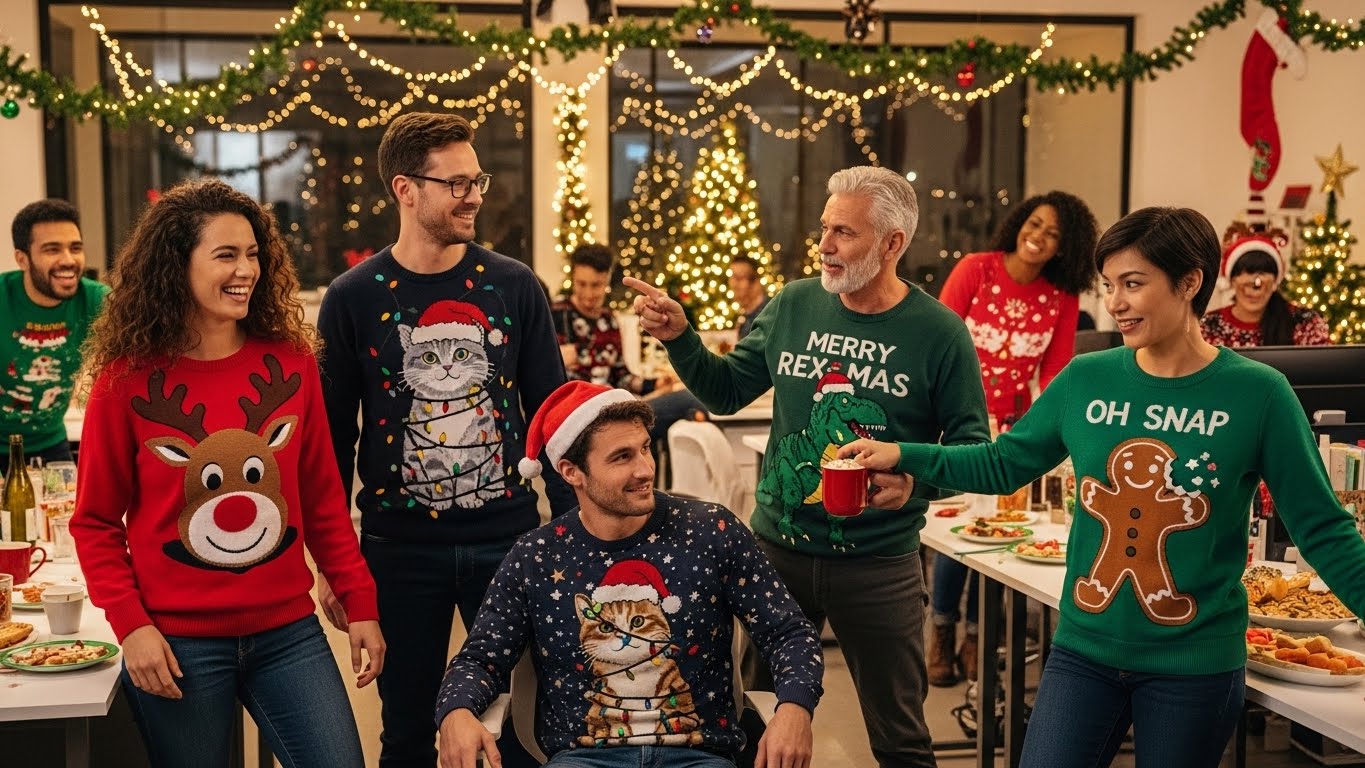 Cute Christmas Sweaters for Office Holiday Parties