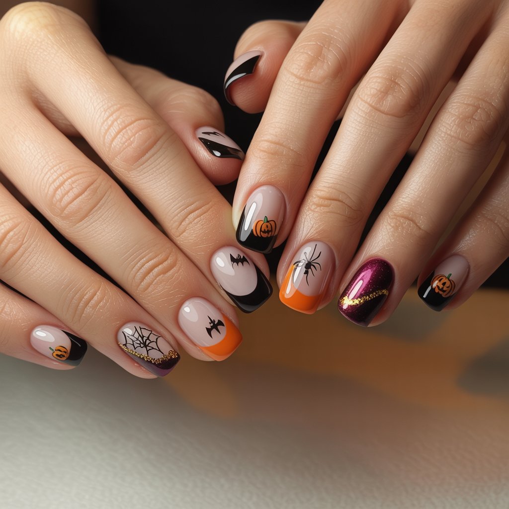 Halloween French Tips