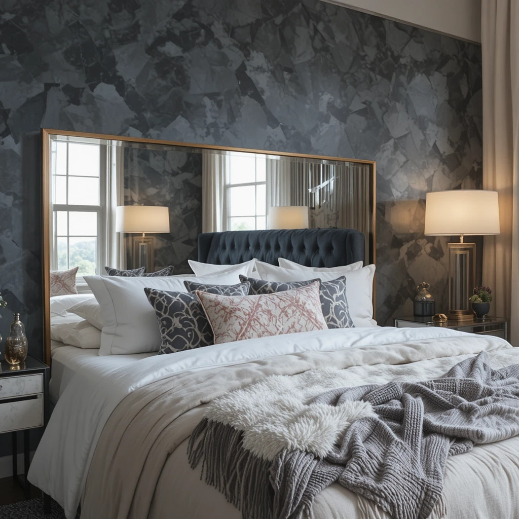Mirrored Headboard