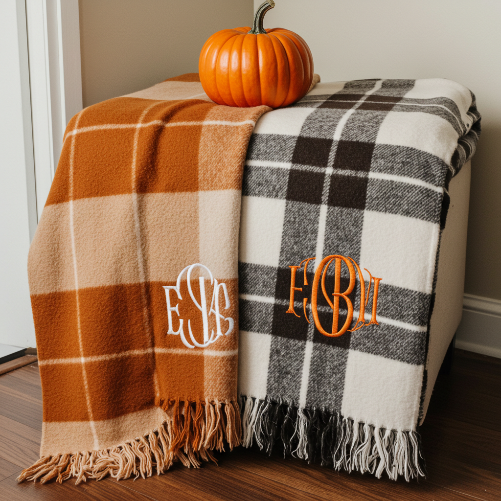 Monogrammed Throw Blankets