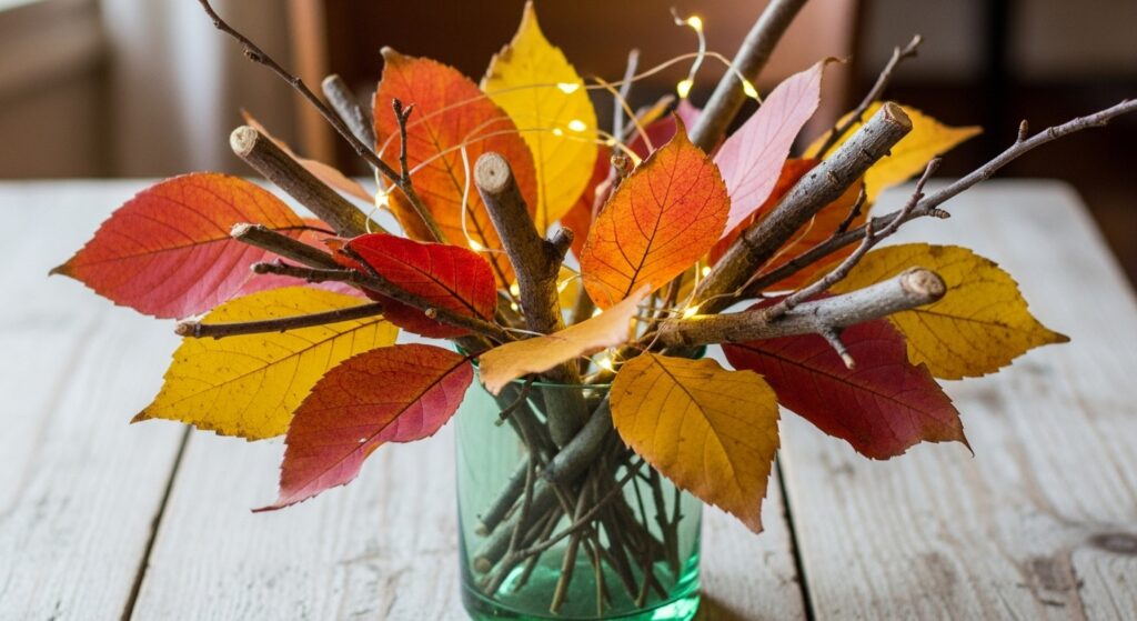 Natural Leaf and Twig Centerpiece