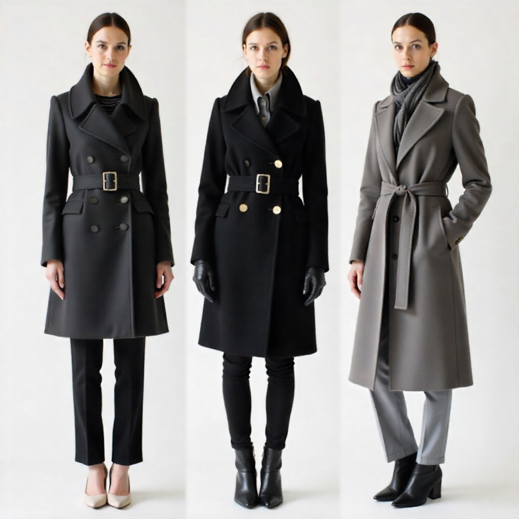 Simple Belted Wool Coat