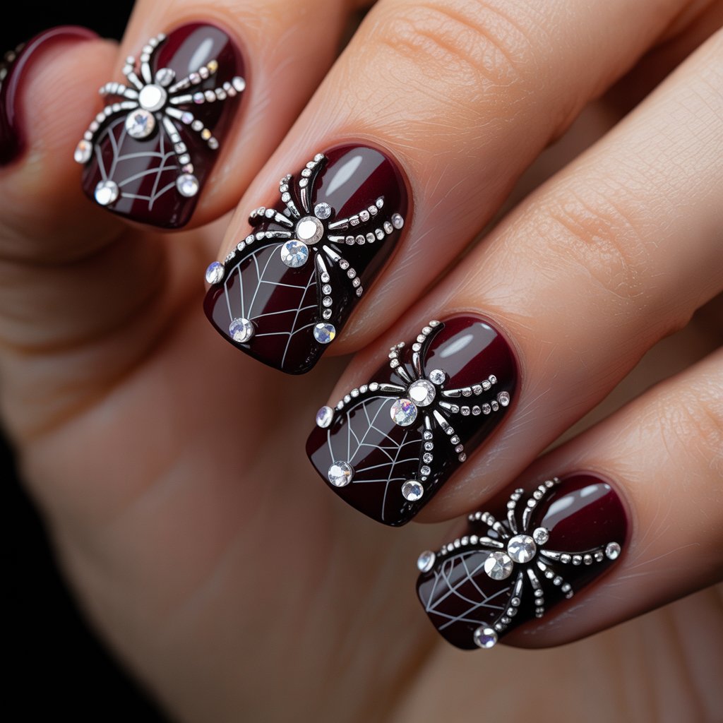 Spider Accents with Rhinestones