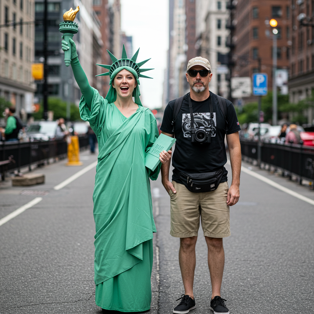 Statue of Liberty & Tourist