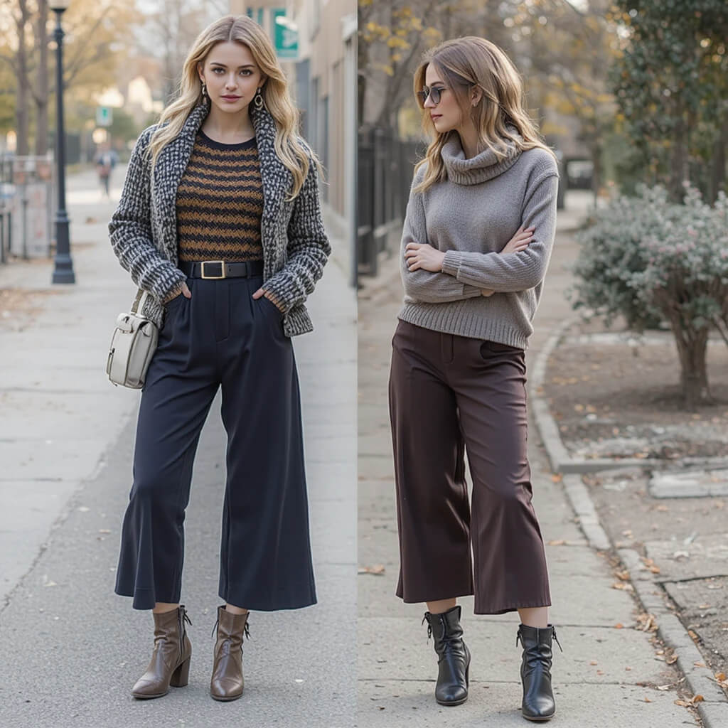 Tailored Culottes and Cozy Tops