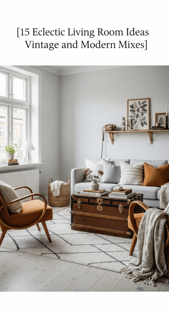 15 Eclectic Living Room Ideas Using Vintage and Modern Mixes