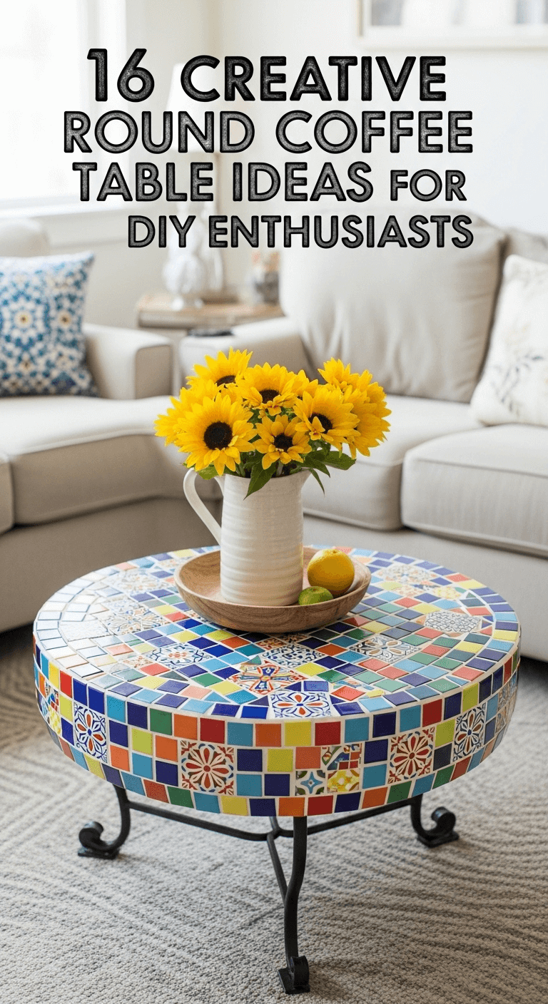 16 Creative Round Coffee Table Ideas for DIY Enthusiasts - Home Vibe Expert