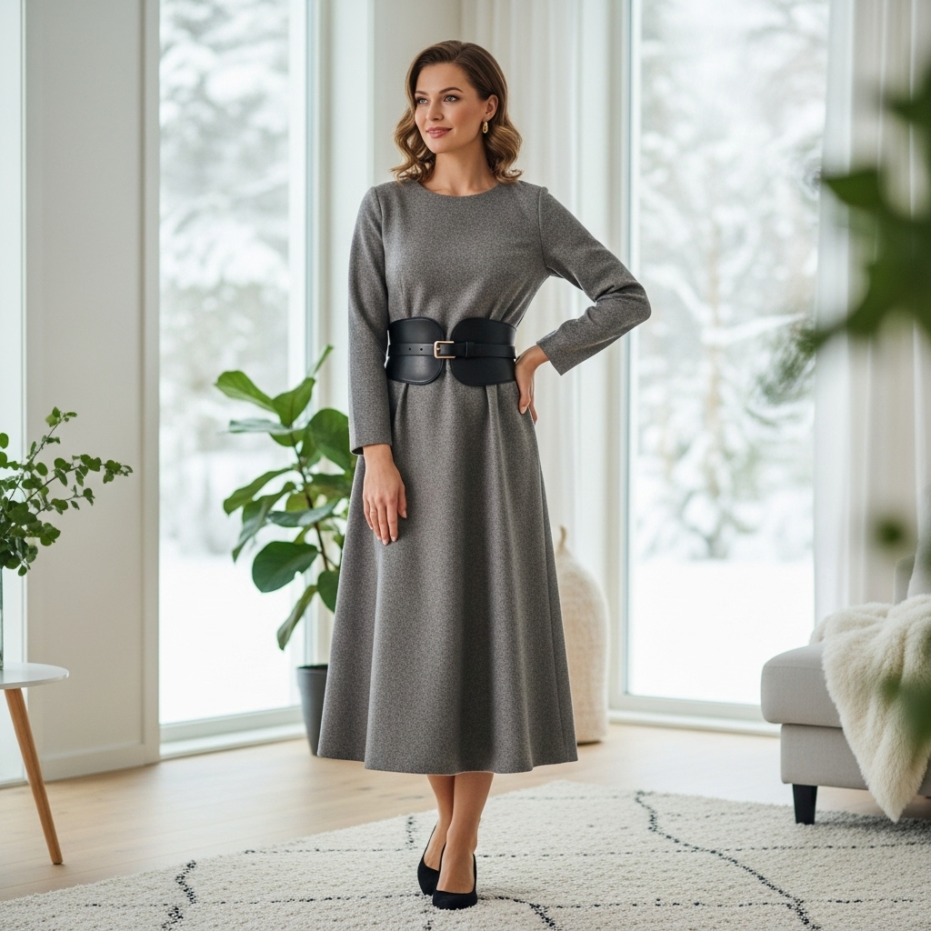 Belted Wool Dresses
