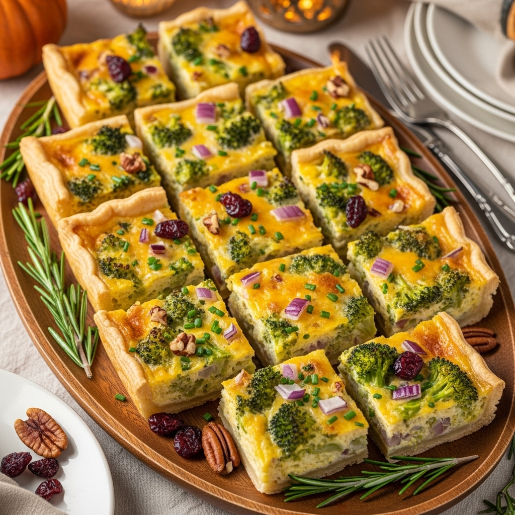 Broccoli-Cheddar Quiche Squares 
