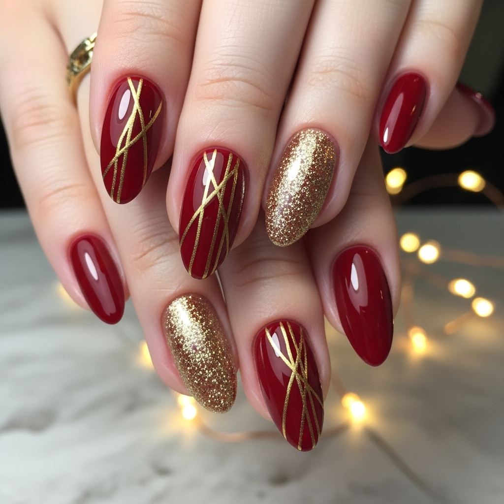 1. Classic Red with Gold Accents