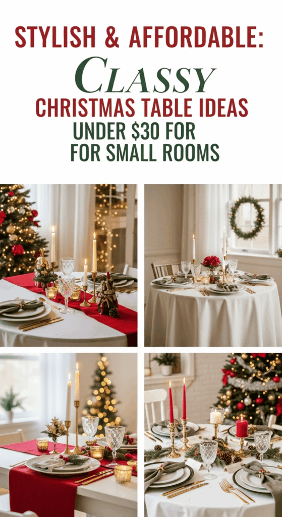 Classy Christmas Table Ideas Under $30 for Small Rooms