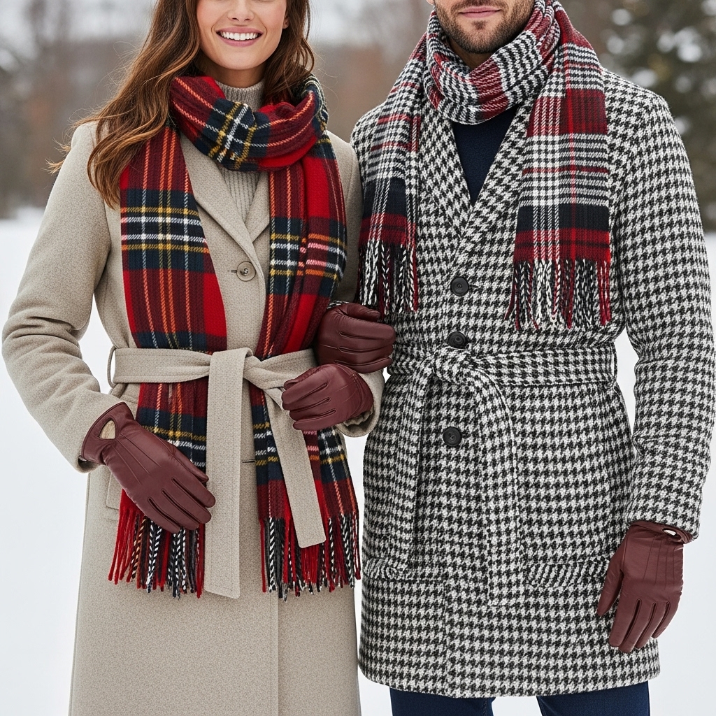 Coordinated Coatigans & Plaid Scarves