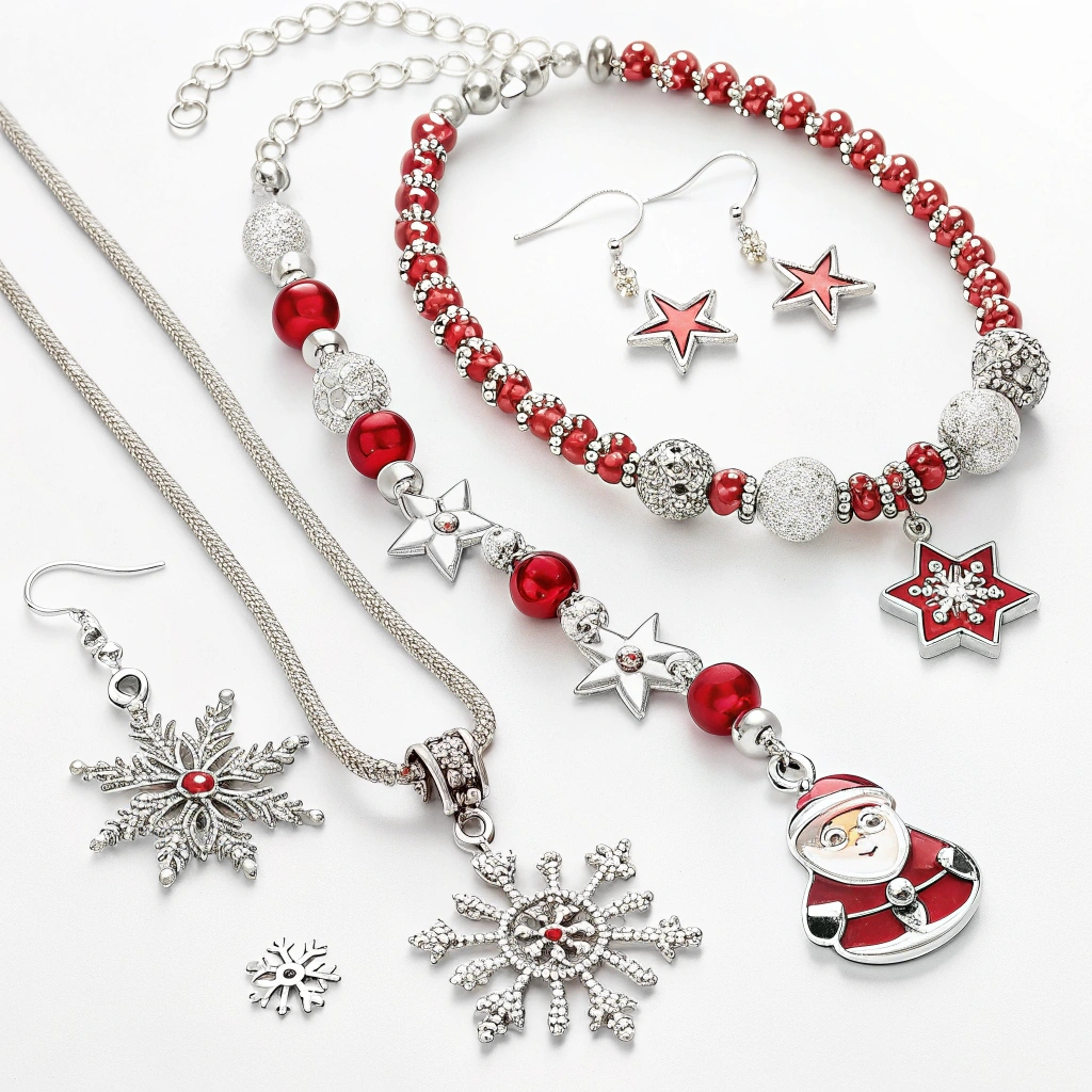 Costume jewelry featuring Christmas motifs at affordable prices