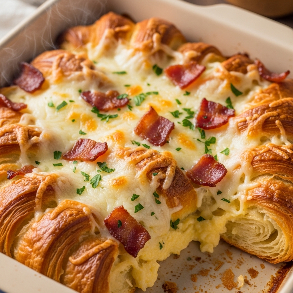 Croissant Bacon Breakfast Casserole