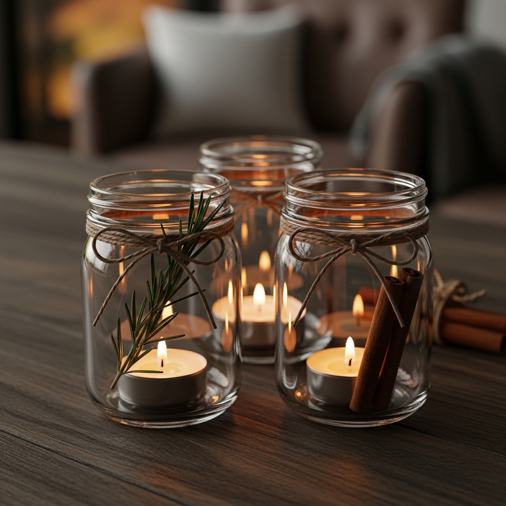 DIY Mason Jar Candle Holders