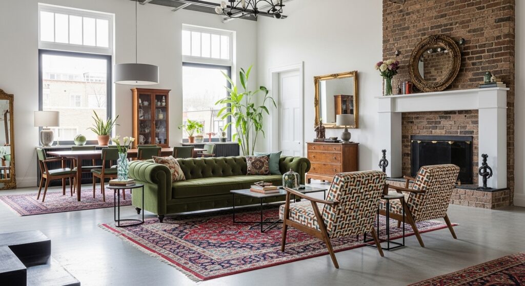 Eclectic Living Room Ideas Using Vintage and Modern Mixes