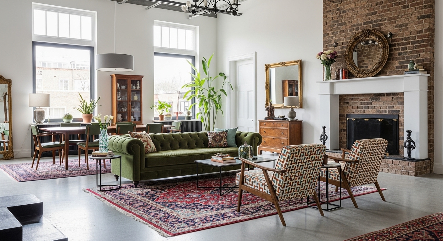 Eclectic Living Room Ideas Using Vintage and Modern Mixes