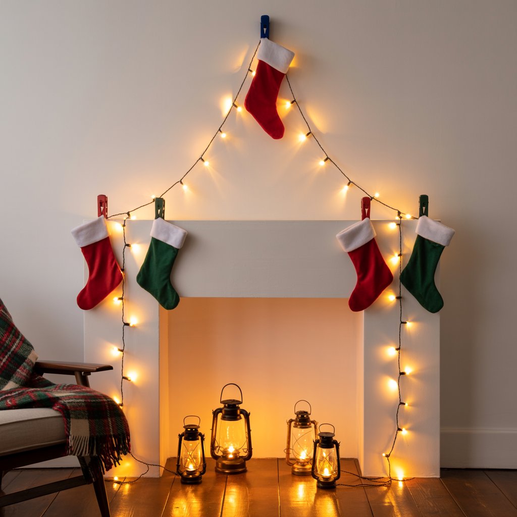 Faux Fireplace Styling