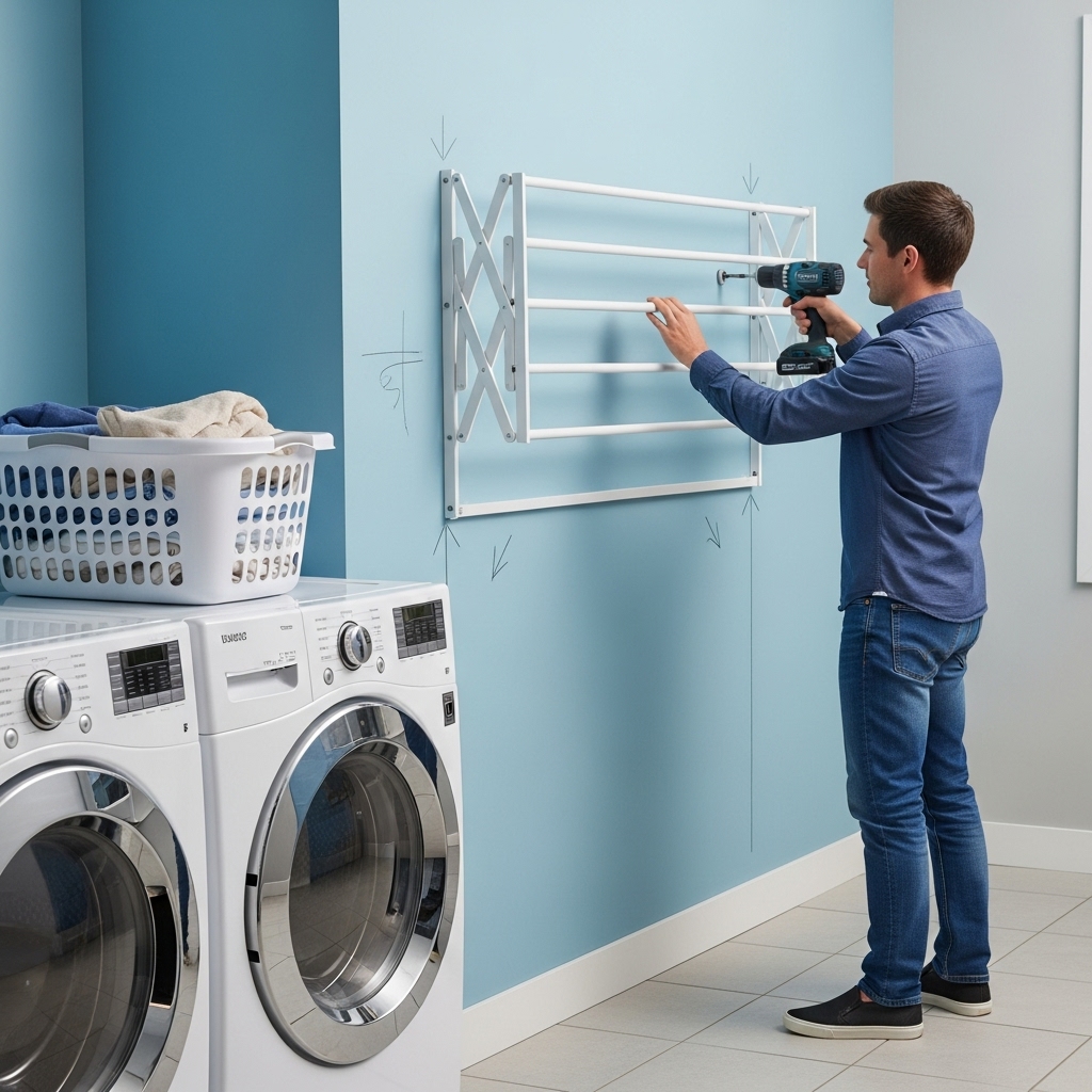 Fold-Down Drying Rack