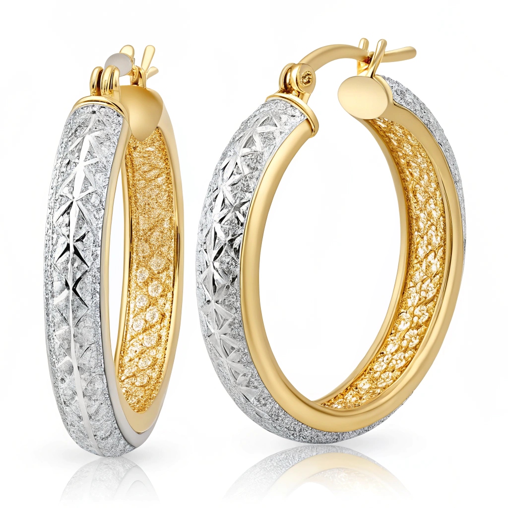 Gold or silver hoops reimagined with puffy, textured finishes