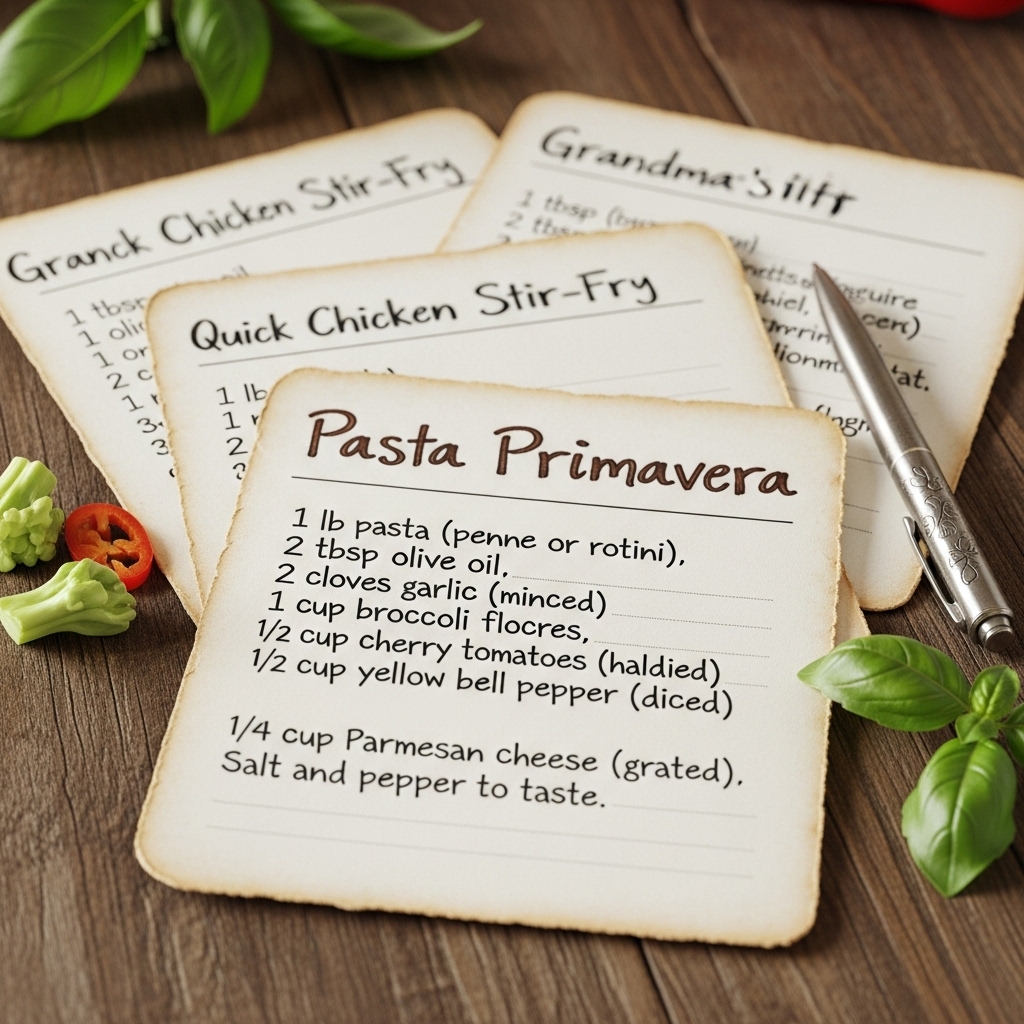 Handwritten Recipe Cards