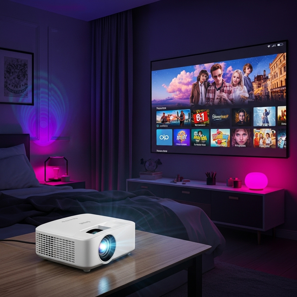 Mini Projector for Bedroom Movie Nights