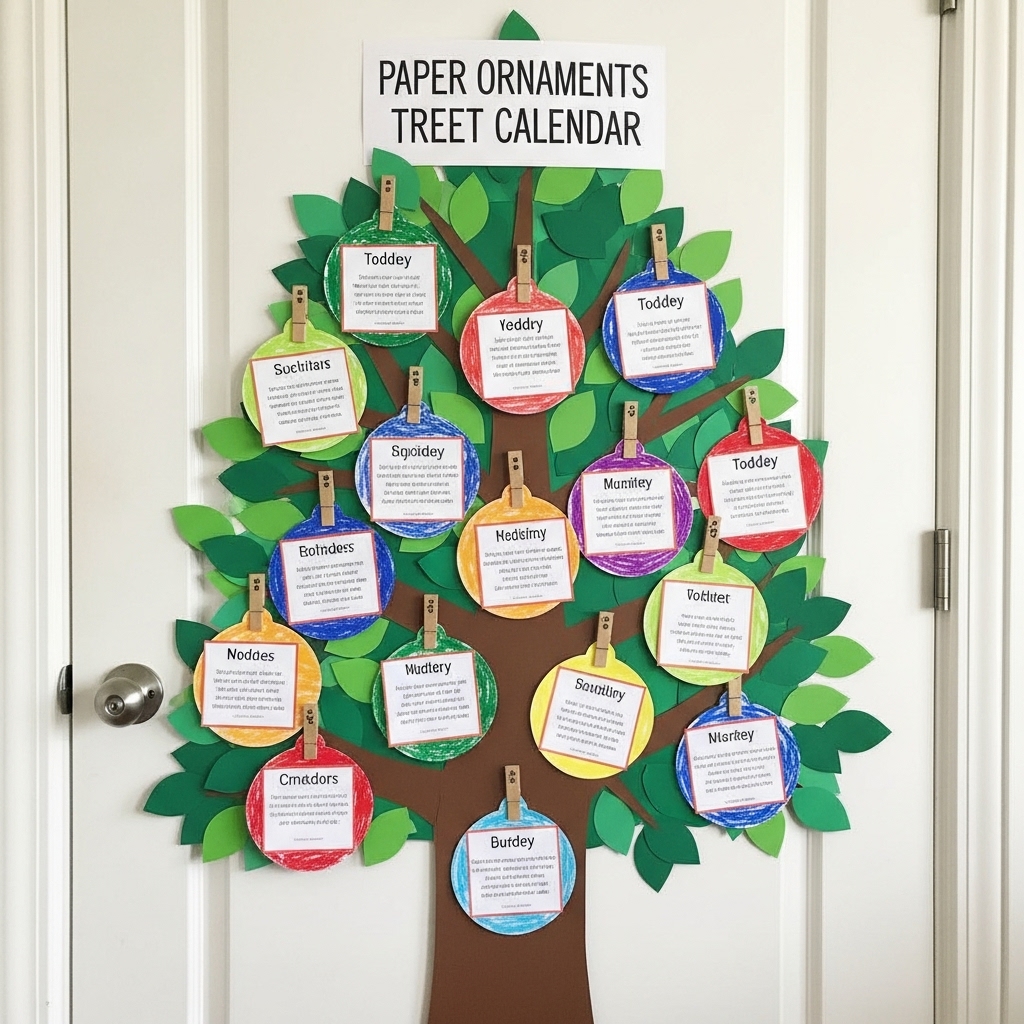 Paper Ornaments Tree Advent Calendar