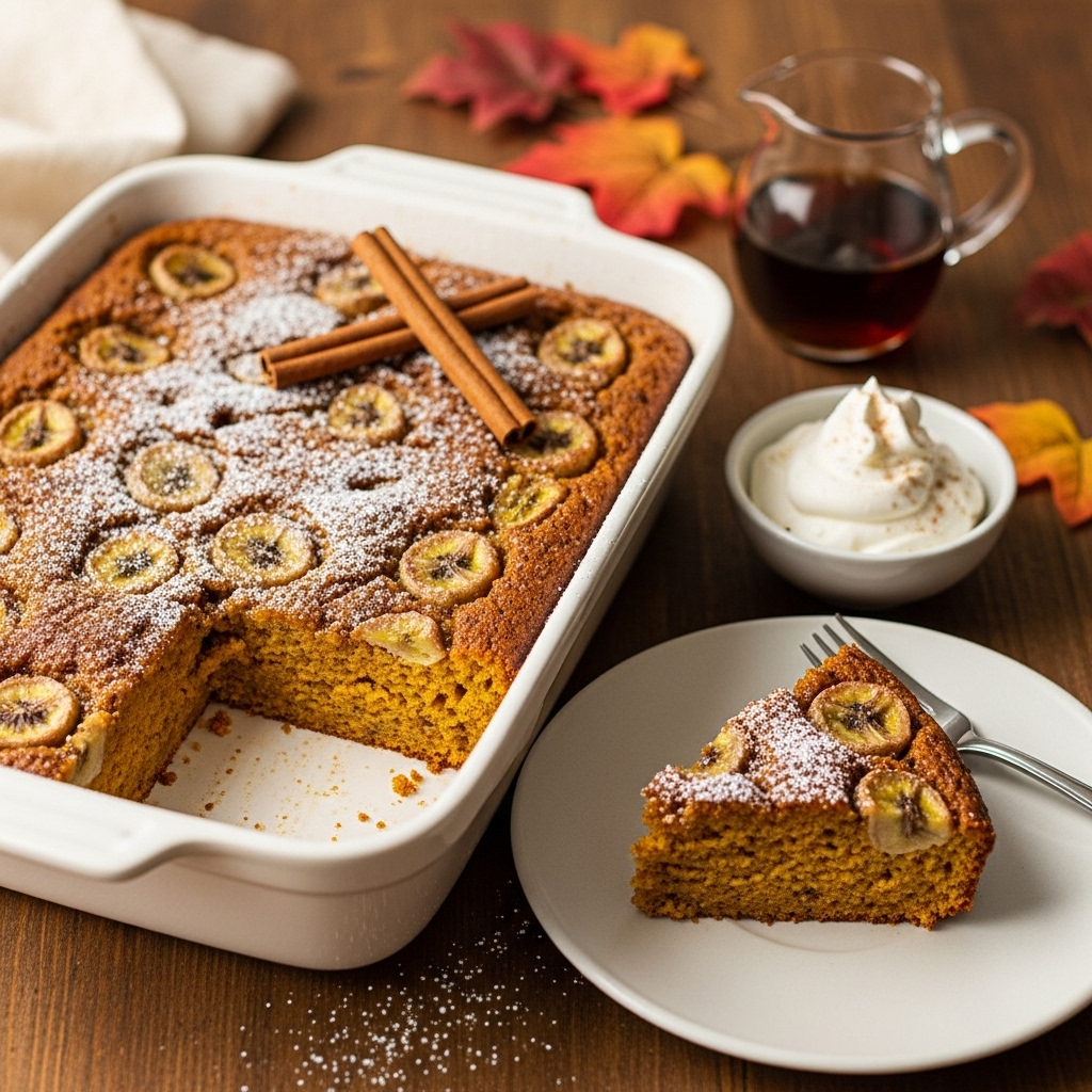 Pumpkin Spice and Banana Bread Casserole