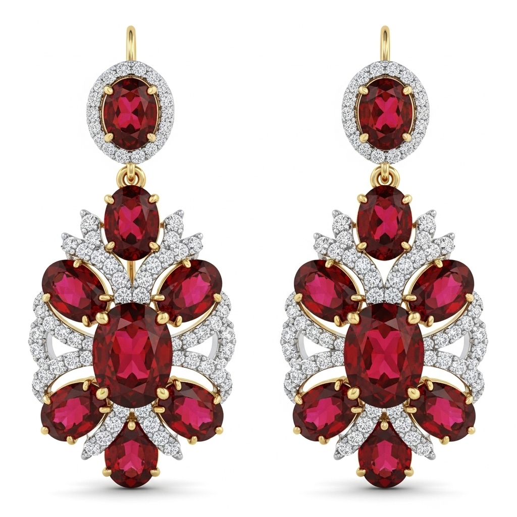 Red ruby or garnet earrings for a traditional holiday feel