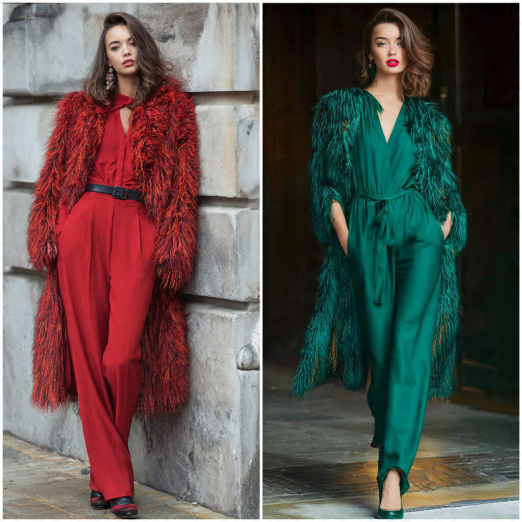 Silky Jumpsuits and Faux Fur Coats