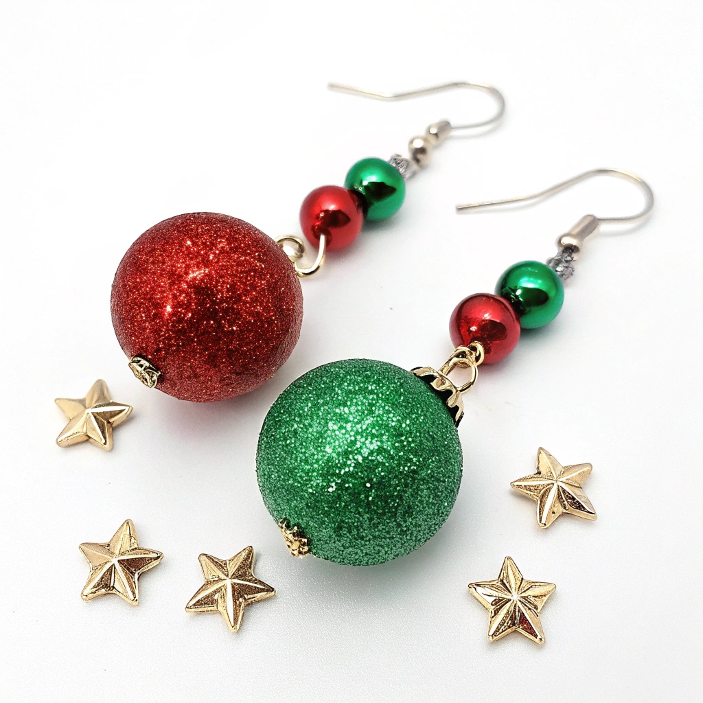 Sparkle Christmas earrings available on popular marketplaces [Insert External Source Here]